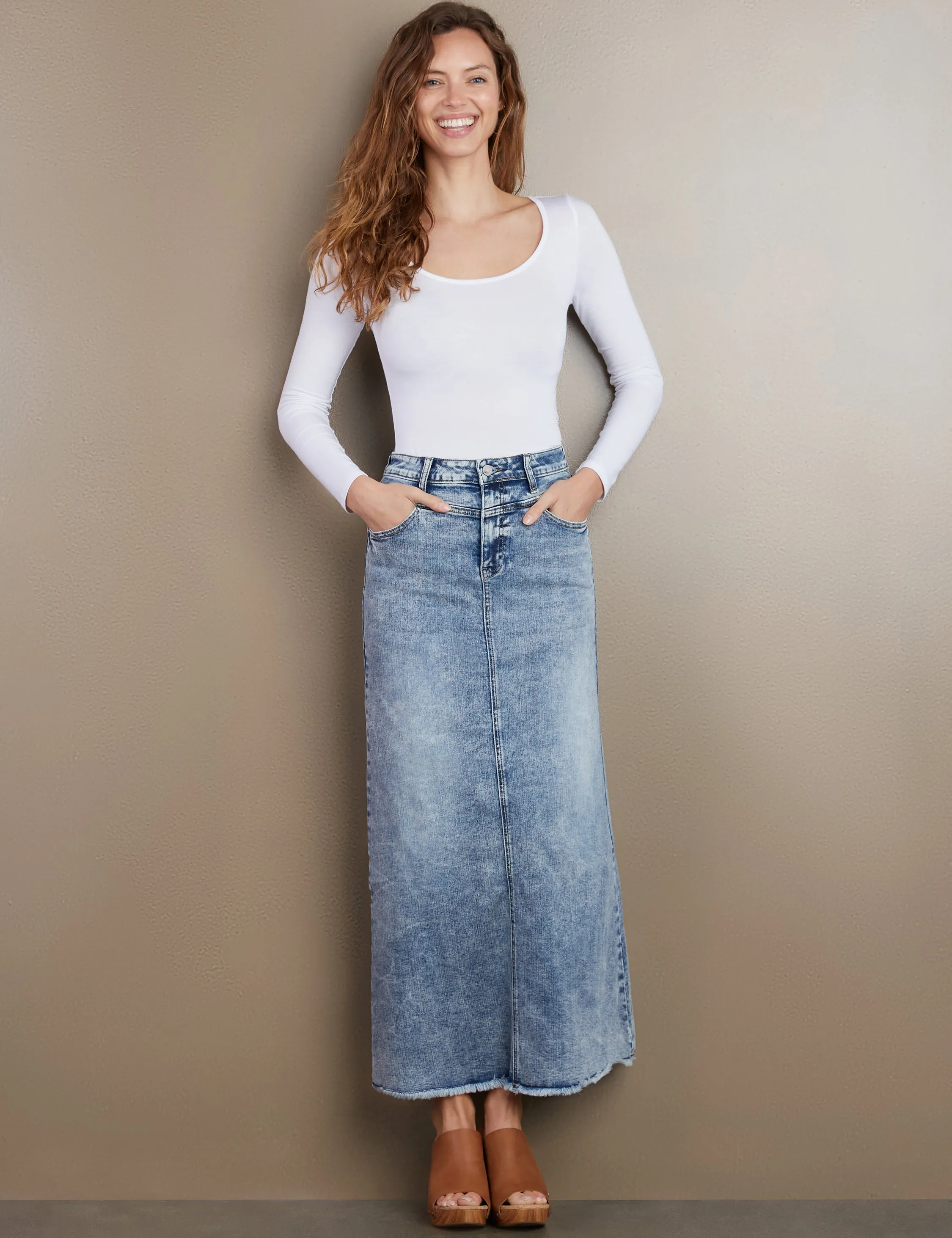 The Lowdown Denim Maxi Skirt