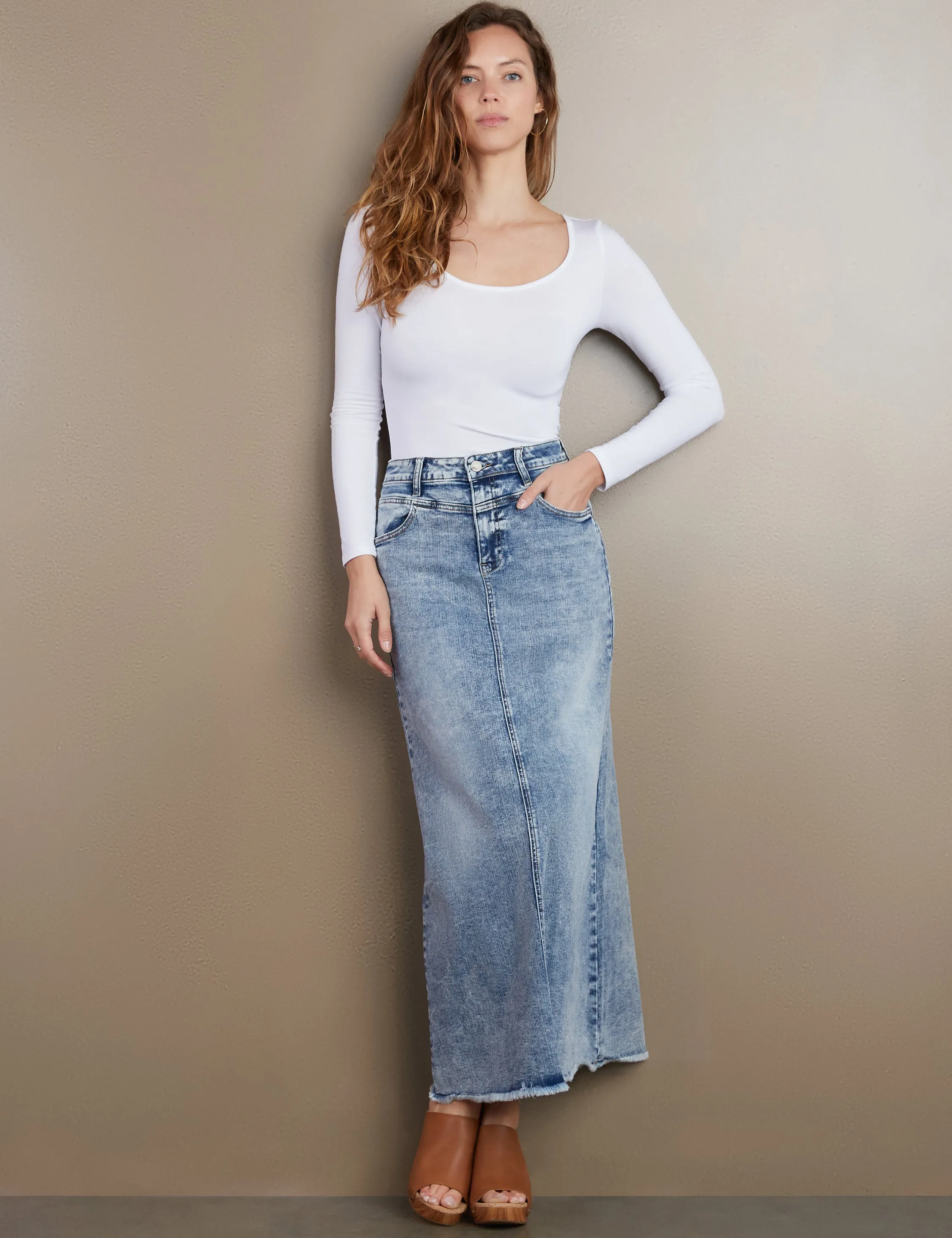 The Lowdown Denim Maxi Skirt