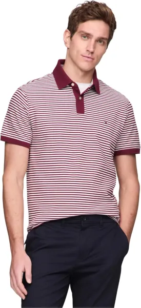 Tommy Hilfiger Men's Short Sleeve Polo Shirts in Regular Fit with Stretch and Organic Pique Cotton