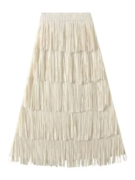 Vanilla layered maxi skirt