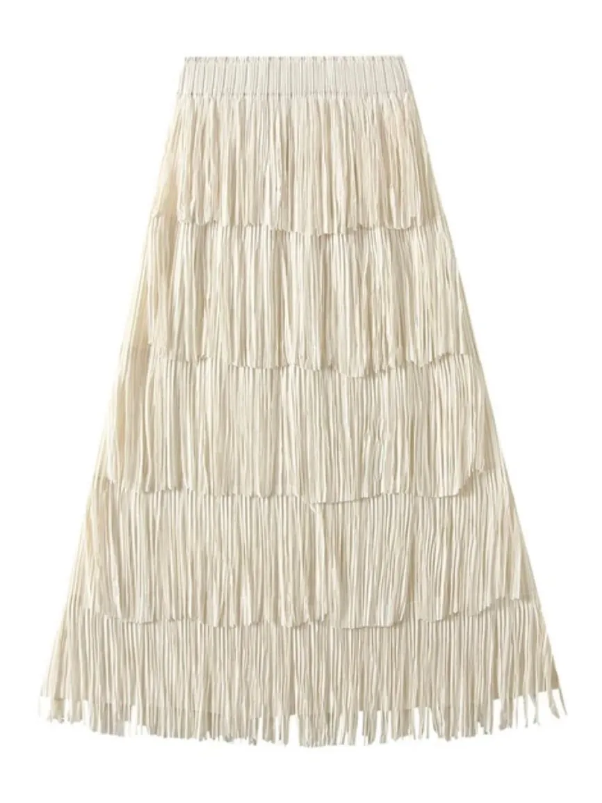 Vanilla layered maxi skirt