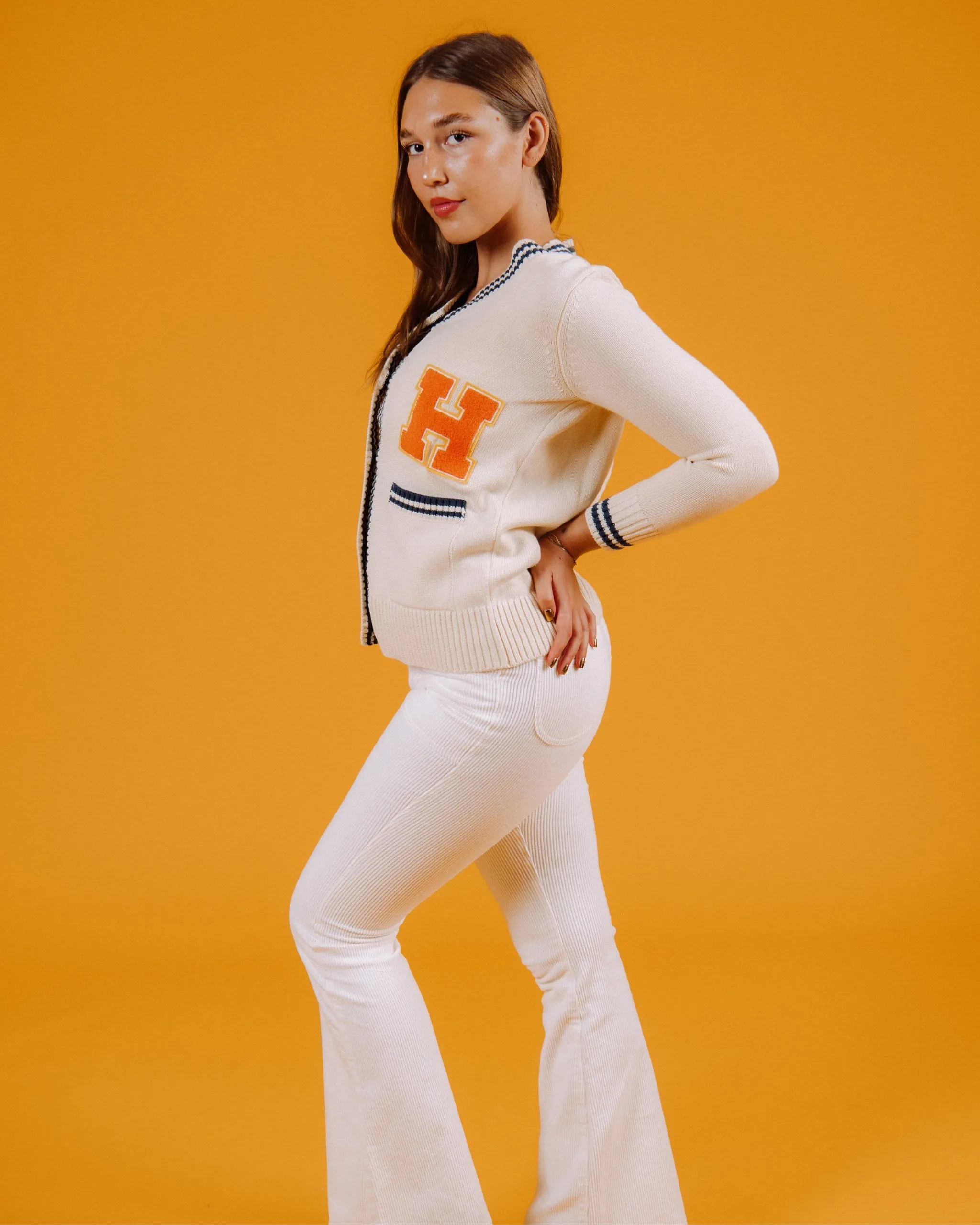 Varsity Cardigan (Cream)