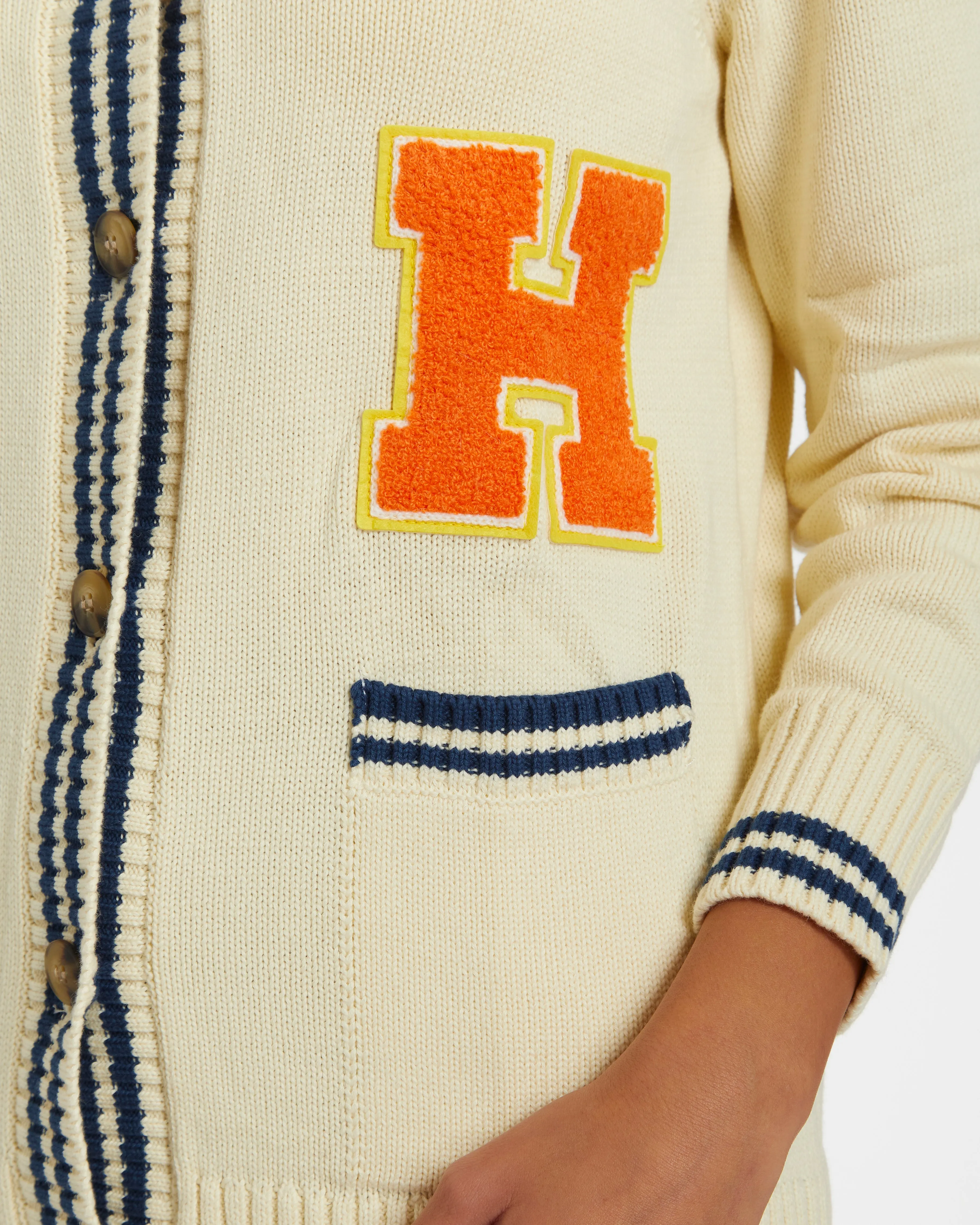 Varsity Cardigan (Cream)