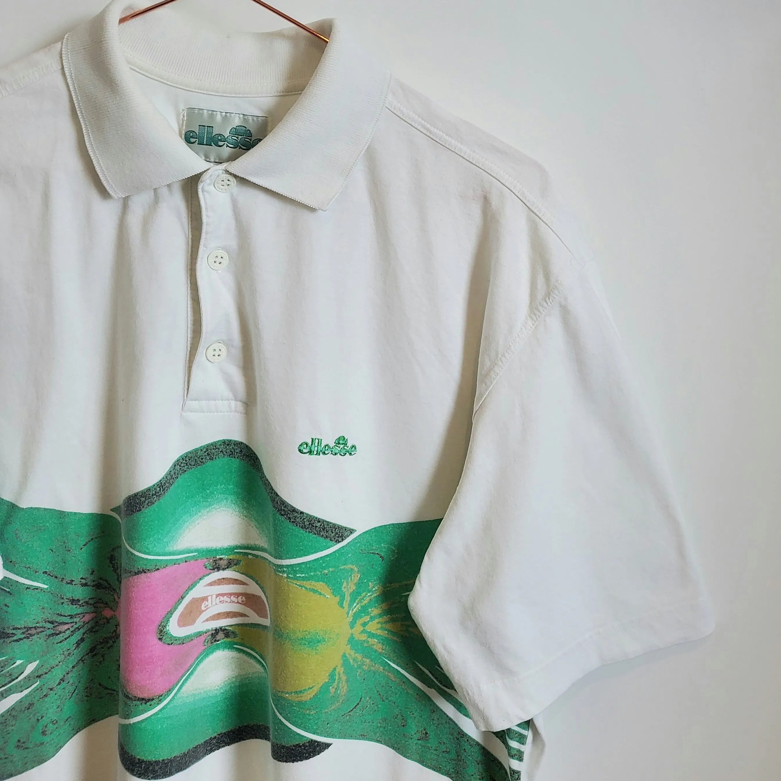 Vintage 90s Ellesse Tennis Polo Shirt | Size L