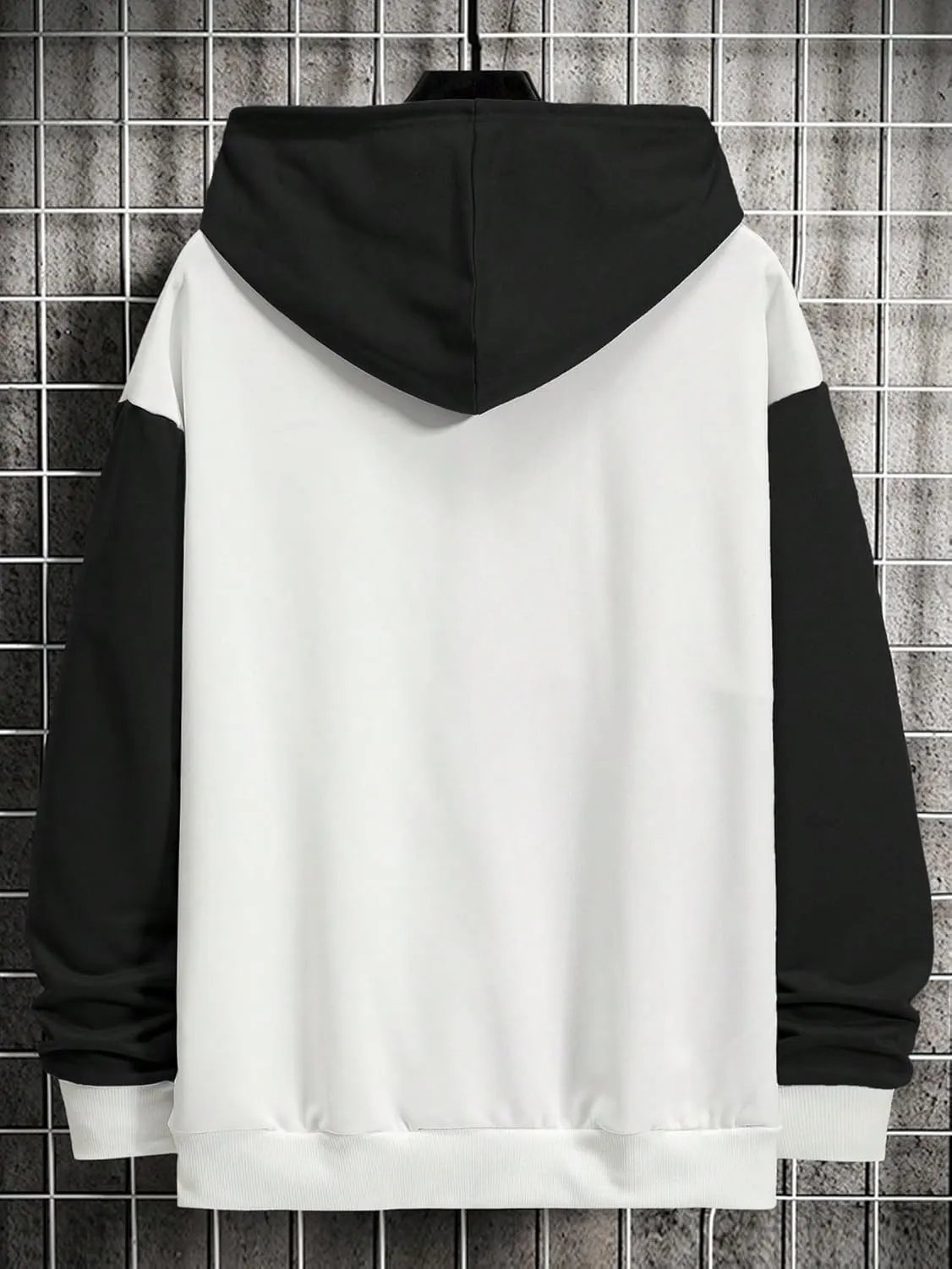 WDIRARA Men's Color Block Graphic Hoodies Long Sleeve Hooded Sweatshirt Tops