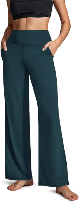 we fleece Wide Leg Pants Woman High Waist Yoga Pants with Pockets Casual Lounge Loose Dress Petitel Palazzo Sweatpants Pants