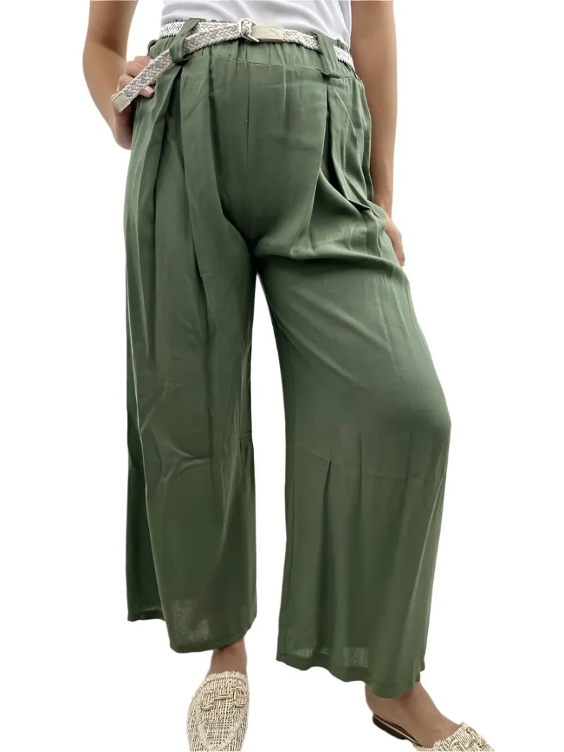 Wide Leg Flowy Trousers Made In Italy One Size