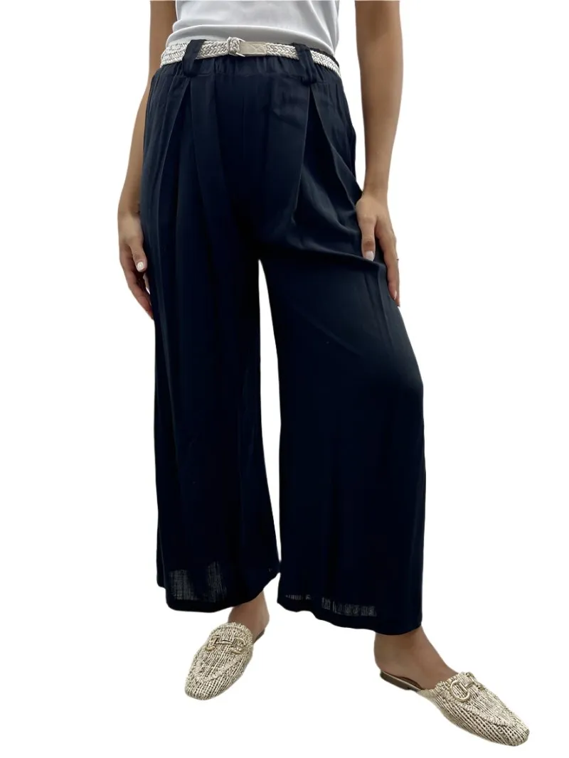 Wide Leg Flowy Trousers Made In Italy One Size