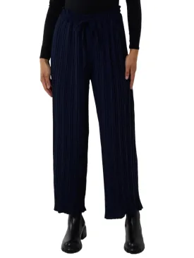 Wide Leg Plisse Drawstring Trousers