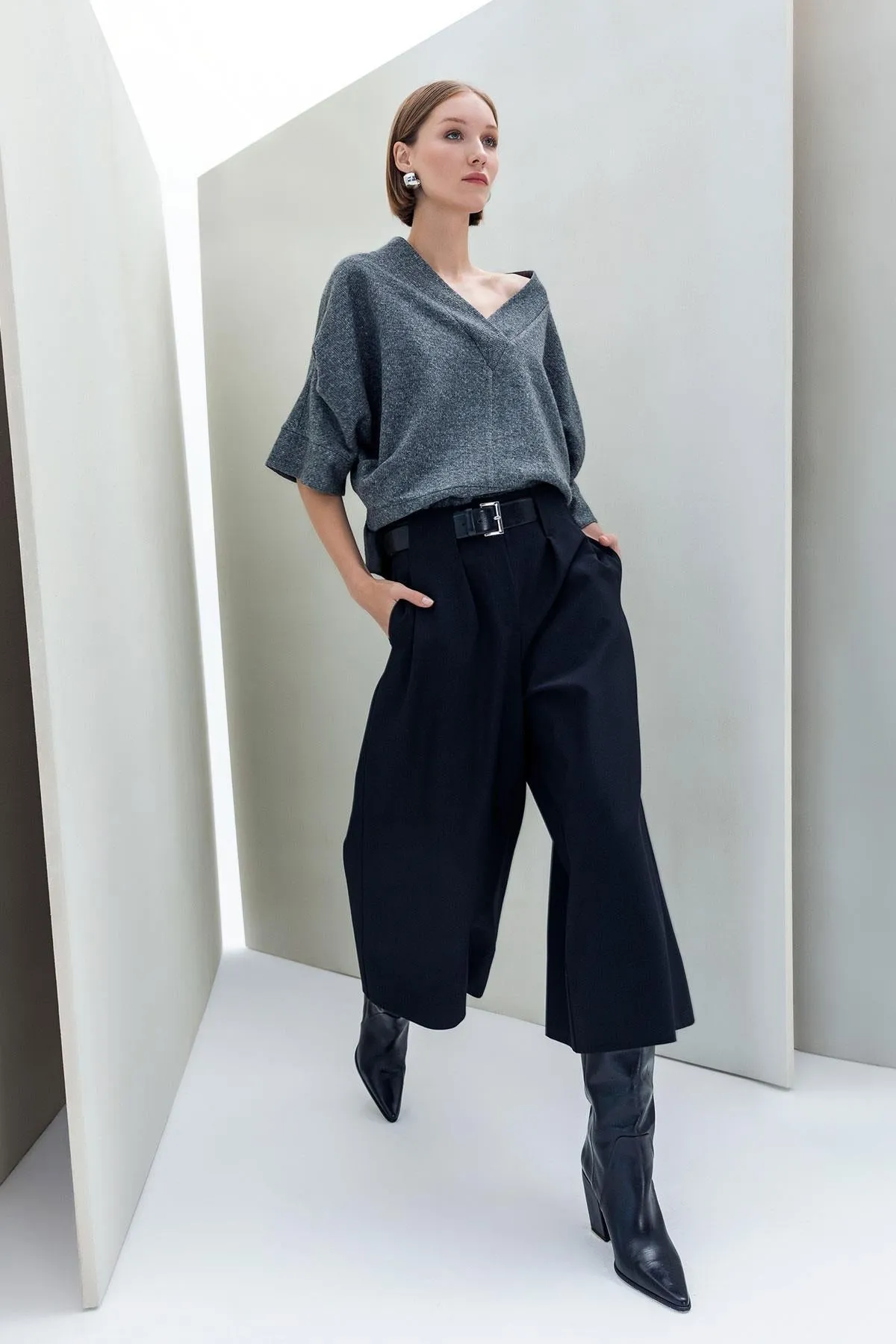 Wide Leg Trousers Black