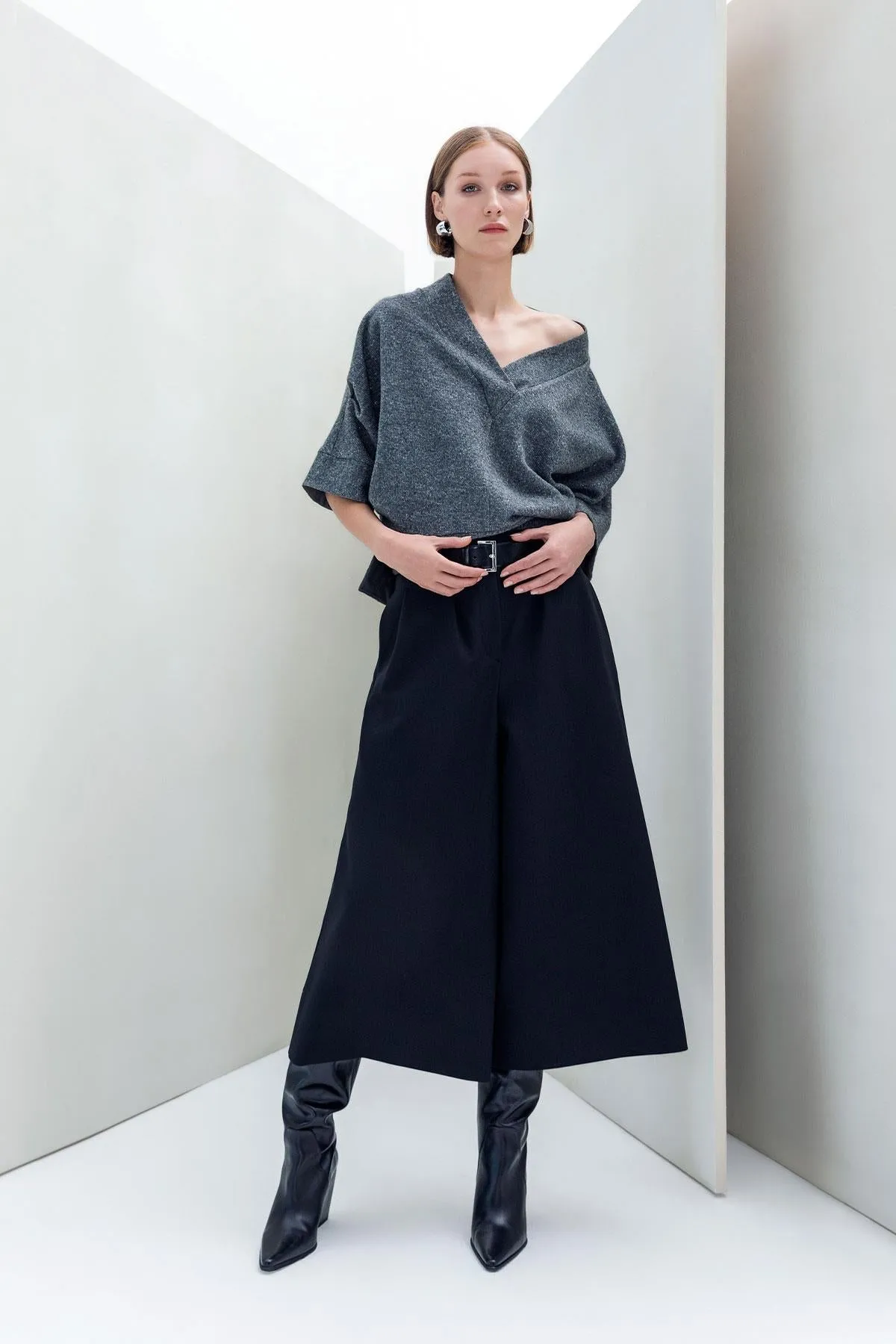 Wide Leg Trousers Black