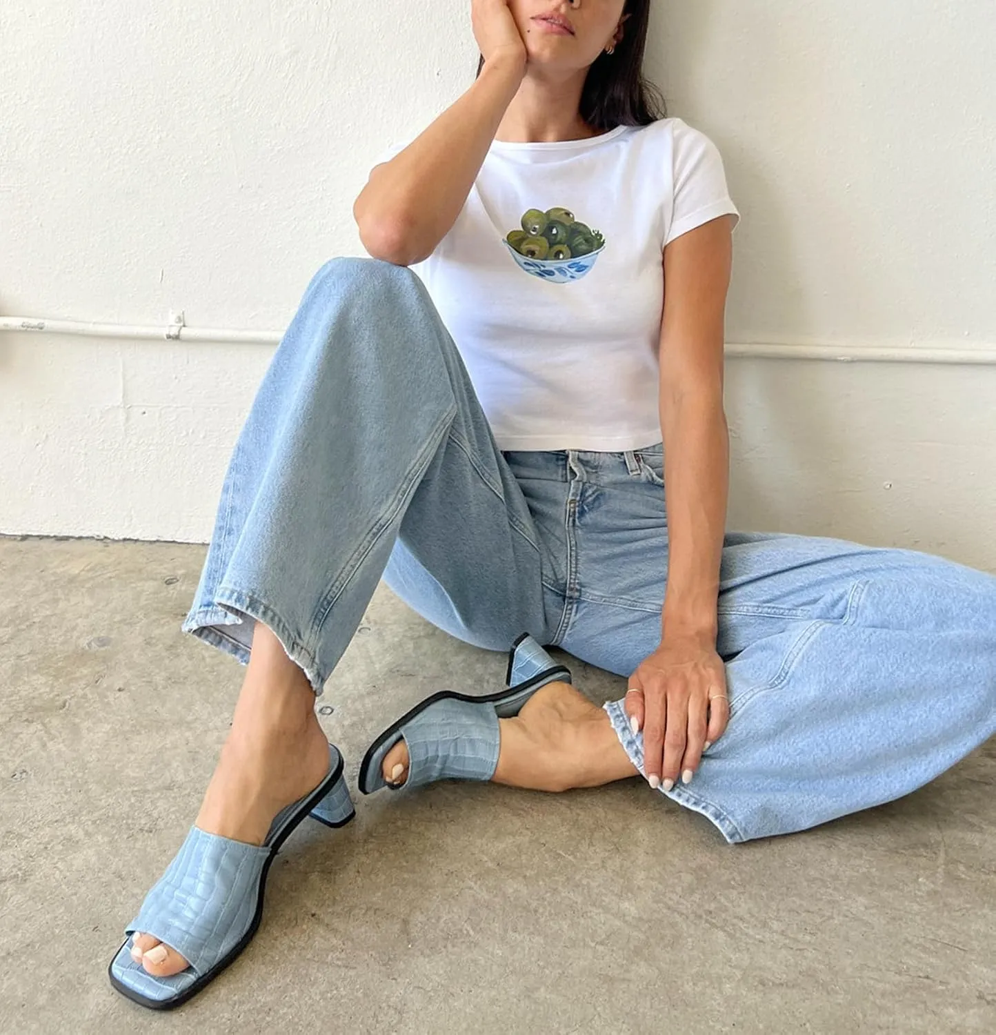 Women's Short Sleeve Y2K Baby Tees E-Girls Cute Graphic Print Crop Tops Slim Fit T Shirts Retro Vintage Aesthetic