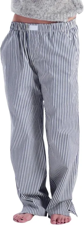Women's Stripe Pajama Pants Y2K Elastic High Waisted Wide Leg Pants Loose Lounge Sleep Pants Trousers with Pockets