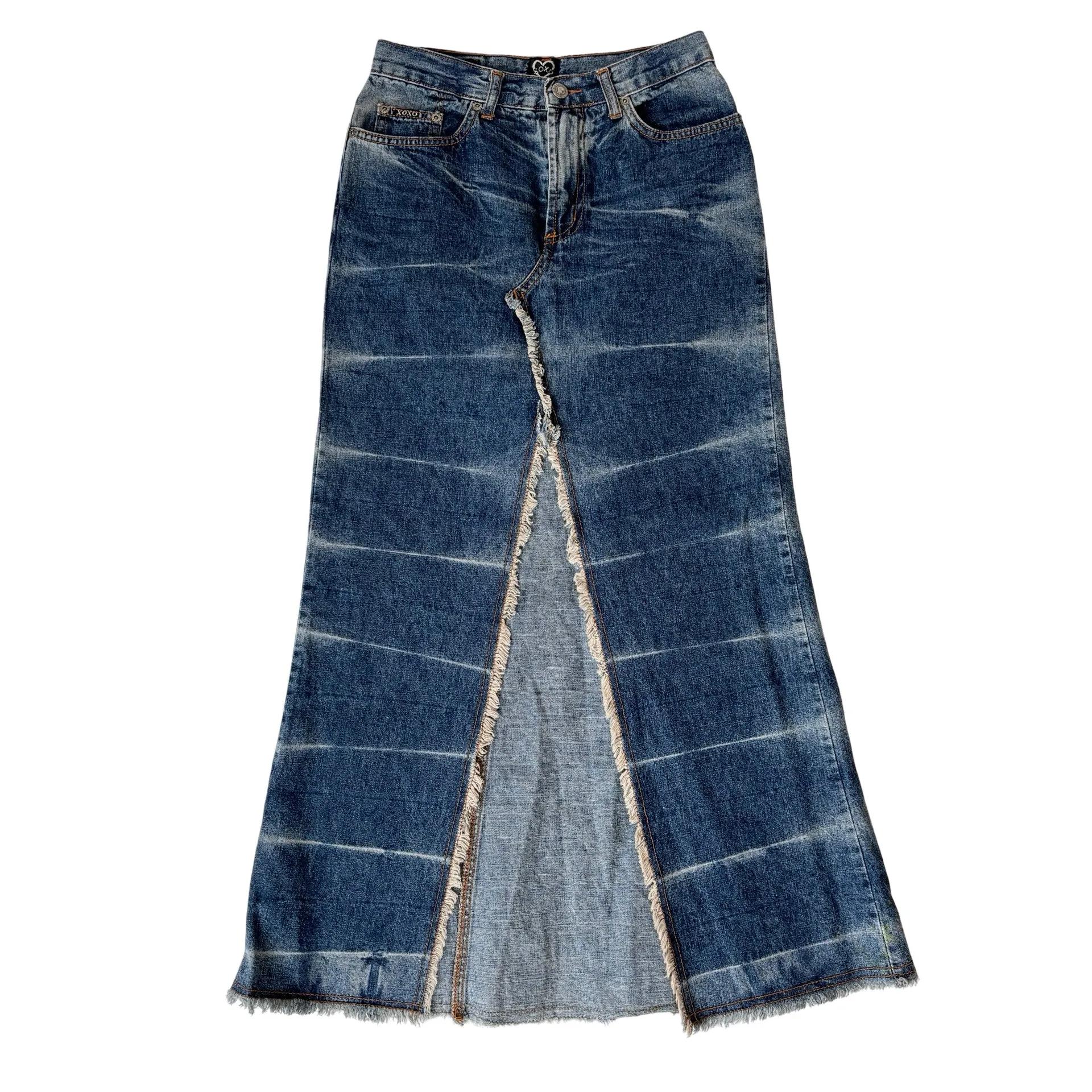 Y2K Denim Maxi Skirt (XS)